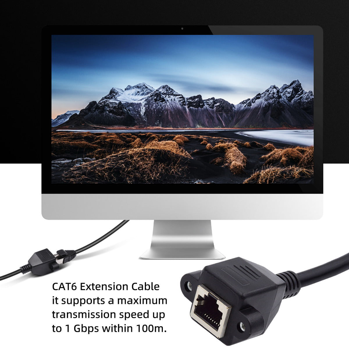 UT-011-LE 0.3m Left Angled 90 Degree 8P8C FTP STP UTP Cat6 Male to Female Cord LAN Ethernet Network Extension Cable