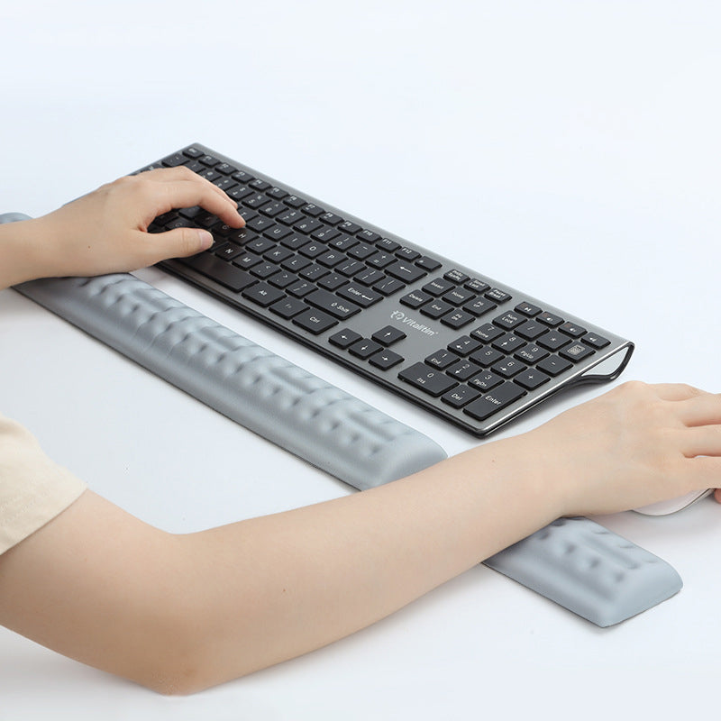 Bubm MHST Anti-Slip Comfortable Memory Foam Wrist Support Cushion Ergonomic Design Keyboard Wrist Rest Pad, Size: S - Grey