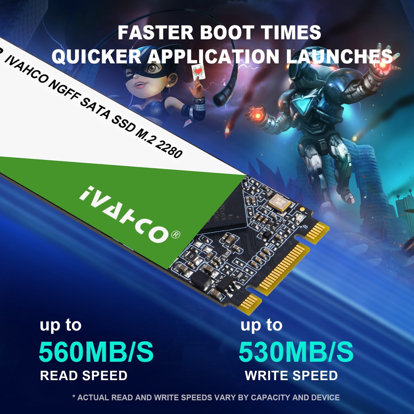 512GB NGFF SATA SSD M.2 2280 Internal Solid State Drive Hard Disk (Read / Write Speed up to 560 / 530MB / s)