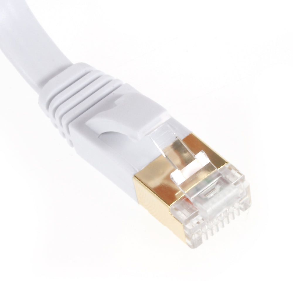 2m CAT-7 10Gbps Flat Ethernet Patch Cable RJ45 LAN Gigabit Network Cord - White