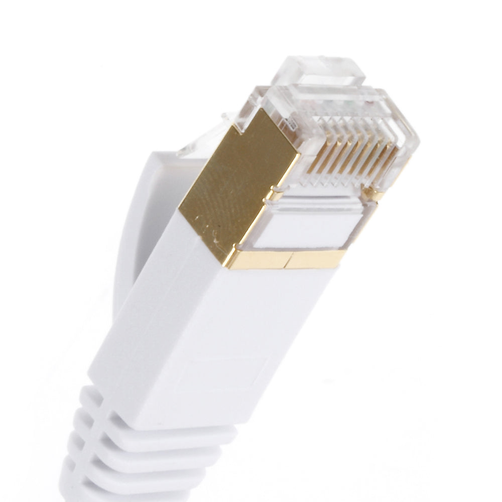 2m CAT-7 10Gbps Flat Ethernet Patch Cable RJ45 LAN Gigabit Network Cord - White