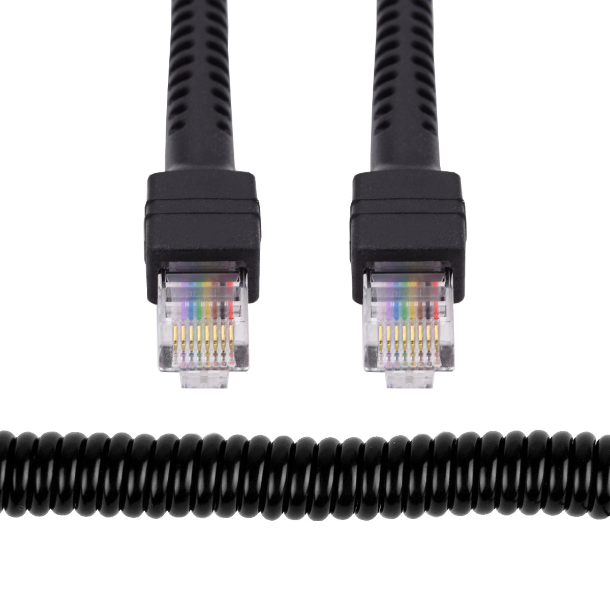 UT-019-1.0M RJ45 Male to Cat6 Male 8P8C UTP Stretch Coiled Cable LAN Ethernet Network Patch Cord 100cm