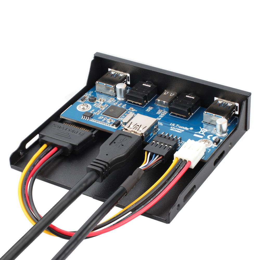 3.5 Inch USB Type-C HD Audio USB3.0 Front Panel Computer Case Accessories - Black