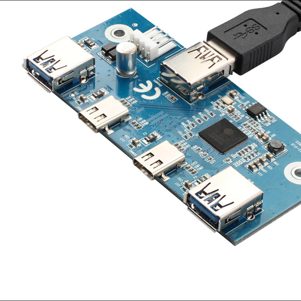 3.5 Inch Extension Board Computer Case Front Panel with 2-port USB 3.0 Type A 2-port USB Type C - Black