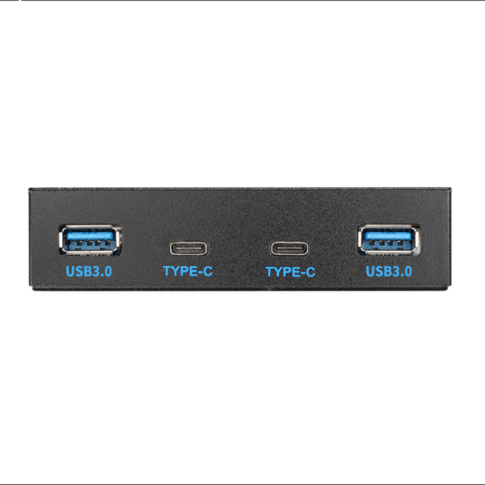 3.5 Inch Extension Board Computer Case Front Panel with 2-port USB 3.0 Type A 2-port USB Type C - Black