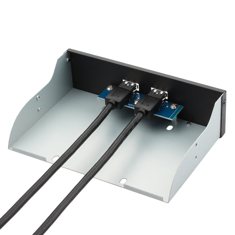 2 Port USB 3.0 Front Panel Optical Drive 5.25 inch Panel Computer Expansion Board for Computer Case (0.8m) - Black