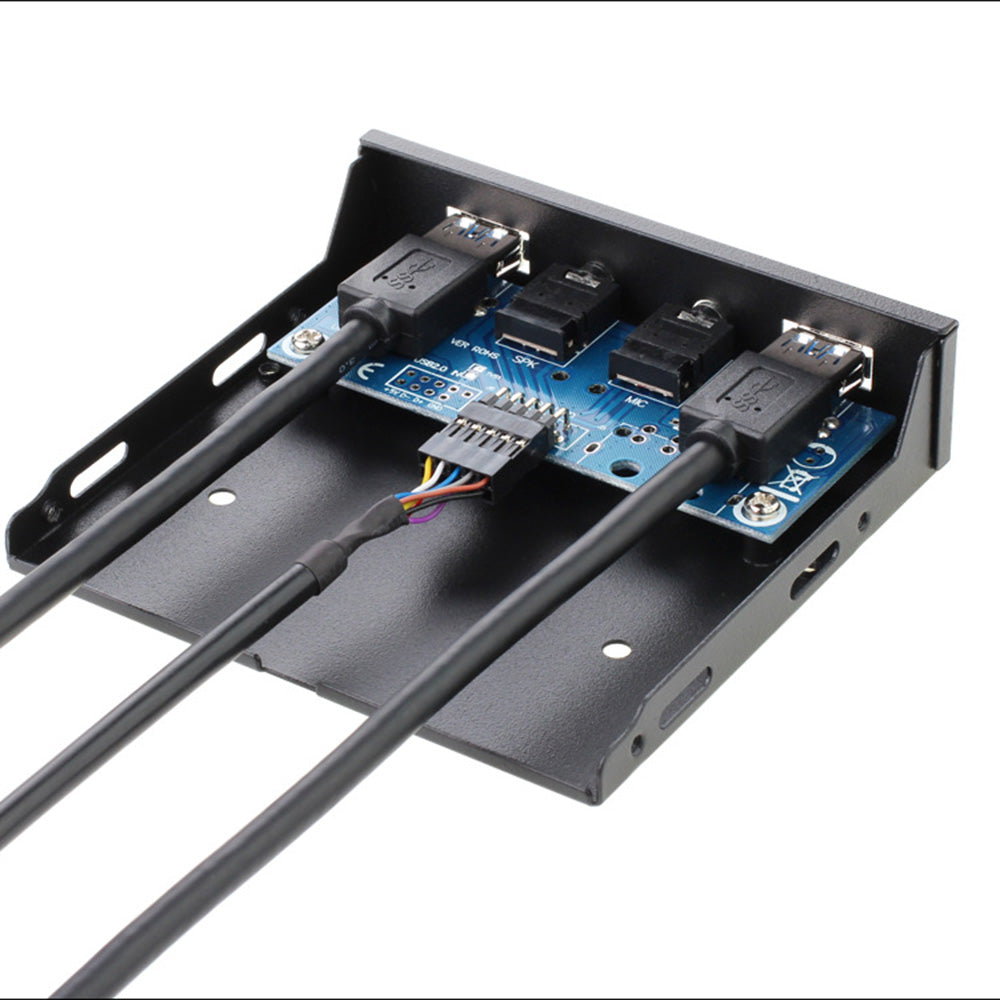 3.5 Inch 2-port USB 3.0 Front Panel with HD Audio Microphone Ports for Computer Case (0.6m)