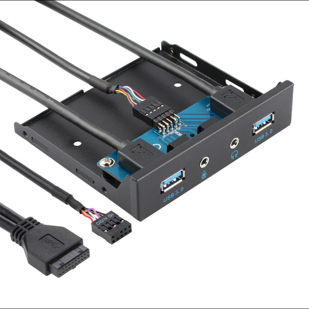 3.5 Inch 2-port USB 3.0 Front Panel with HD Audio Microphone Ports for Computer Case (0.6m)