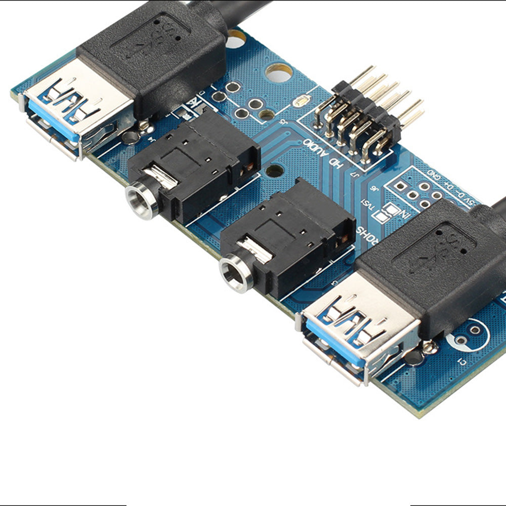 3.5 Inch 2-port USB 3.0 Front Panel with HD Audio Microphone Ports for Computer Case (0.6m)