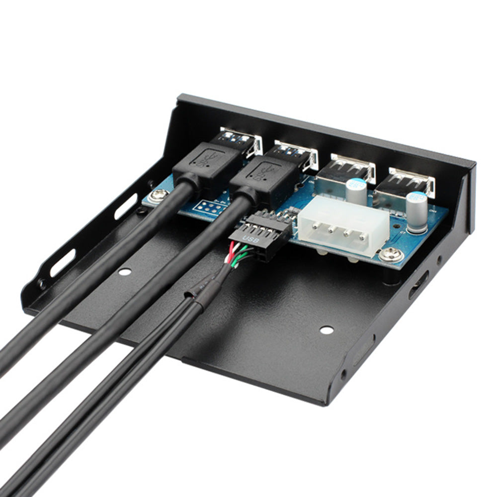 3.5 Inch Front Panel 2-port USB 3.0 2-port USB 2.0 Adapter Expansion Board for DIY Computer Case