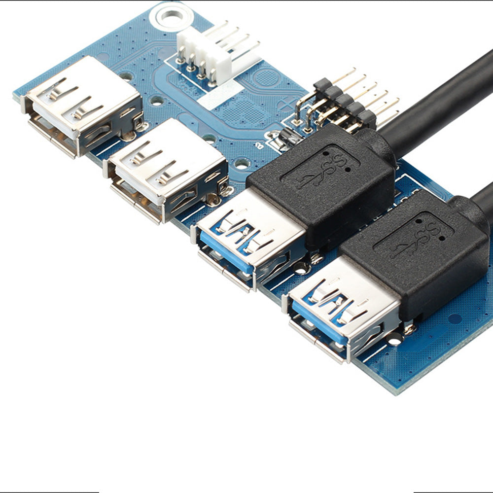 3.5 Inch Front Panel 2-port USB 3.0 2-port USB 2.0 Adapter Expansion Board for DIY Computer Case