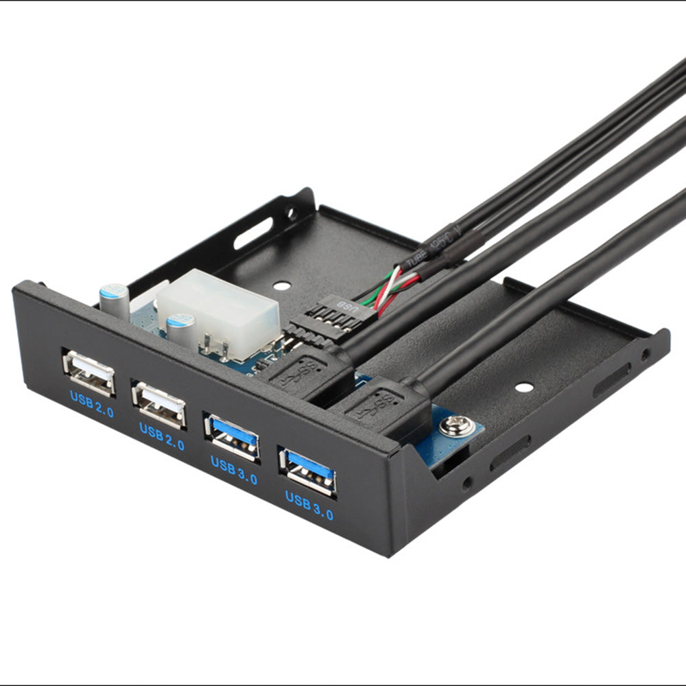 3.5 Inch Front Panel 2-port USB 3.0 2-port USB 2.0 Adapter Expansion Board for DIY Computer Case