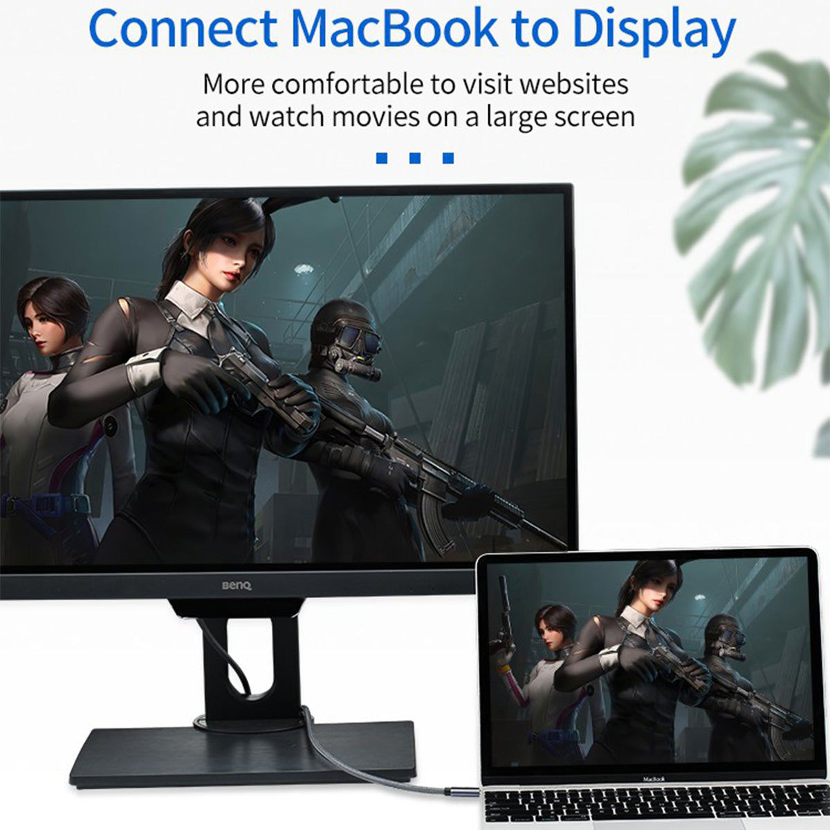 4K 60Hz USB C to Mini DisplayPort Cable Converter Gold-plated Braided Cable for MacBook 12/Samsung Galaxy S8 S9 S10 Note 10 (2m)