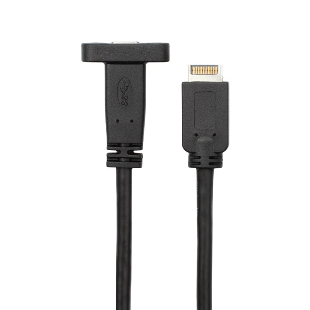 USB3.1 Type-E Male to Type-C Female Adapter High-speed Transmission Cable with Slot Panel Screw