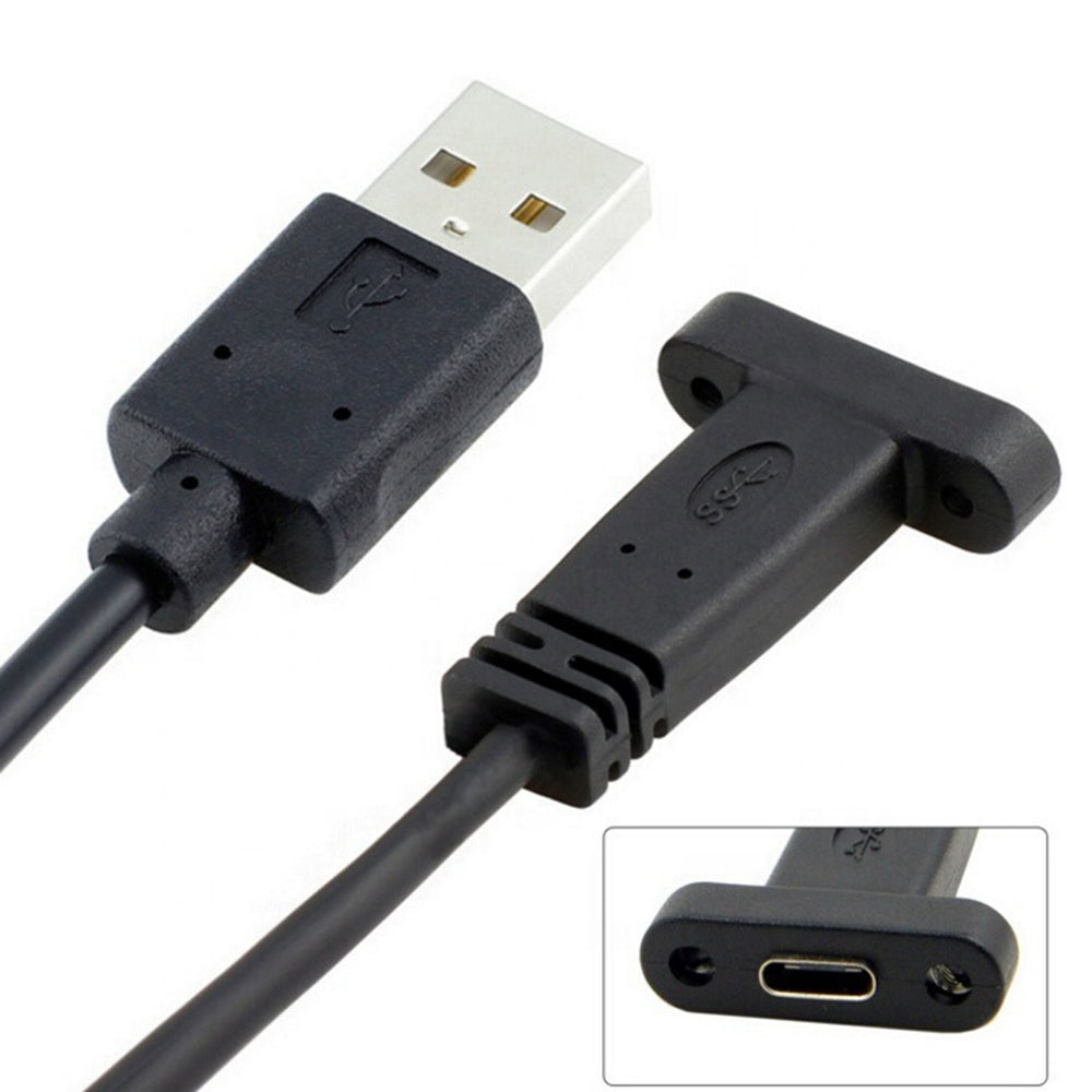 USB3.1 Type-E Male to Type-C Female Adapter High-speed Transmission Cable with Slot Panel Screw