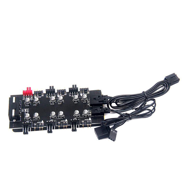 Computer Motherboard IDE 1 to 6 PWM/ARGB Hub 4-Pin Fan Adapter 5V 3-Pin RGB Converter