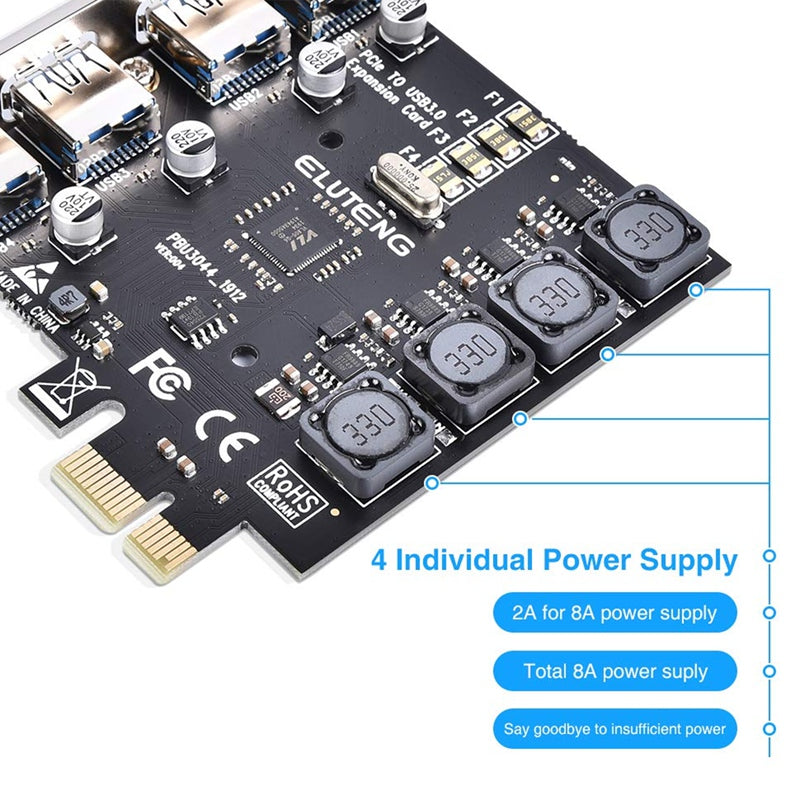 Desktop Computer USB3.0 Express Card Adapter PCI-E to USB3.0 Expansion Card Rear 4-port USB NEC Free Power Supply