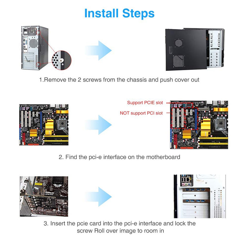 Desktop Computer USB3.0 Express Card Adapter PCI-E to USB3.0 Expansion Card Rear 4-port USB NEC Free Power Supply