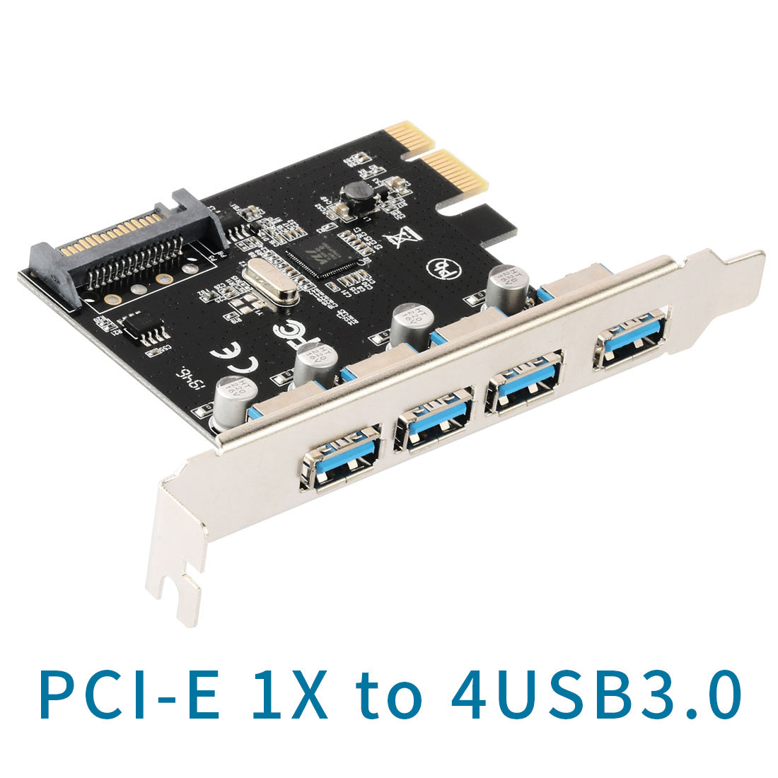 PCI Express Card to 4 USB 3.0 Ports PCI-E Expansion Card USB 3.0 Hub Adapter with 4-Pin/SATA Power Port