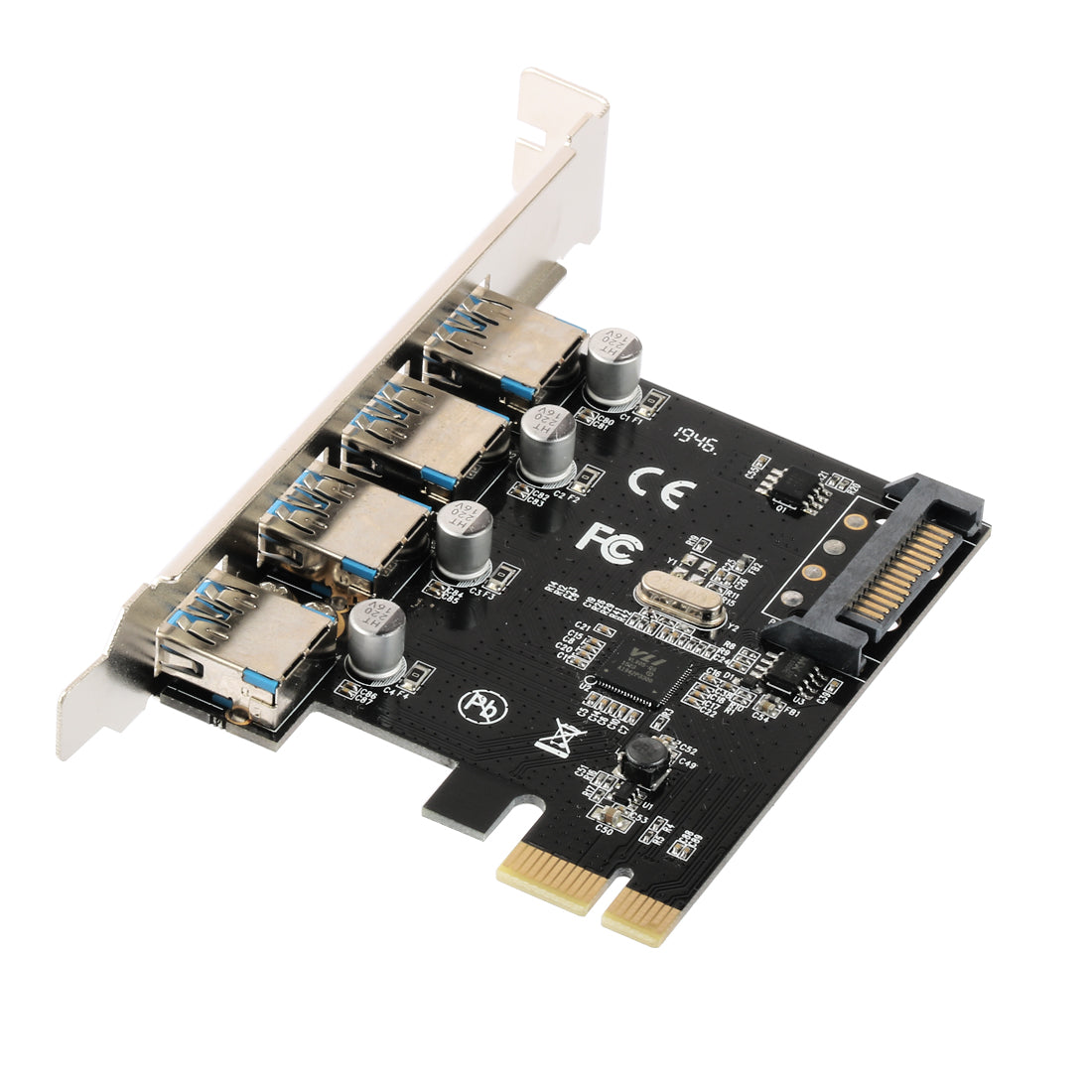 PCI Express Card to 4 USB 3.0 Ports PCI-E Expansion Card USB 3.0 Hub Adapter with 4-Pin/SATA Power Port