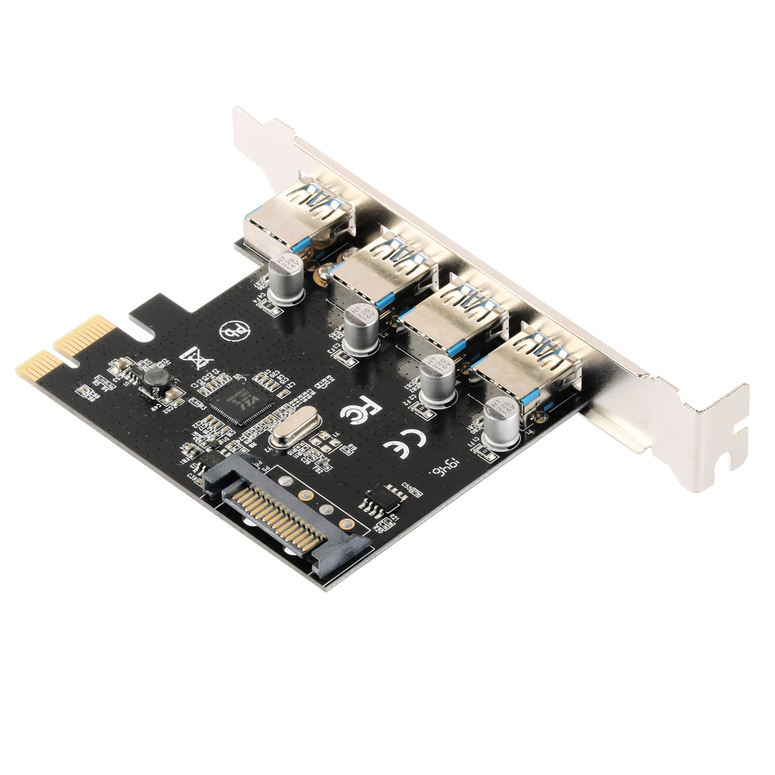 PCI Express Card to 4 USB 3.0 Ports PCI-E Expansion Card USB 3.0 Hub Adapter with 4-Pin/SATA Power Port