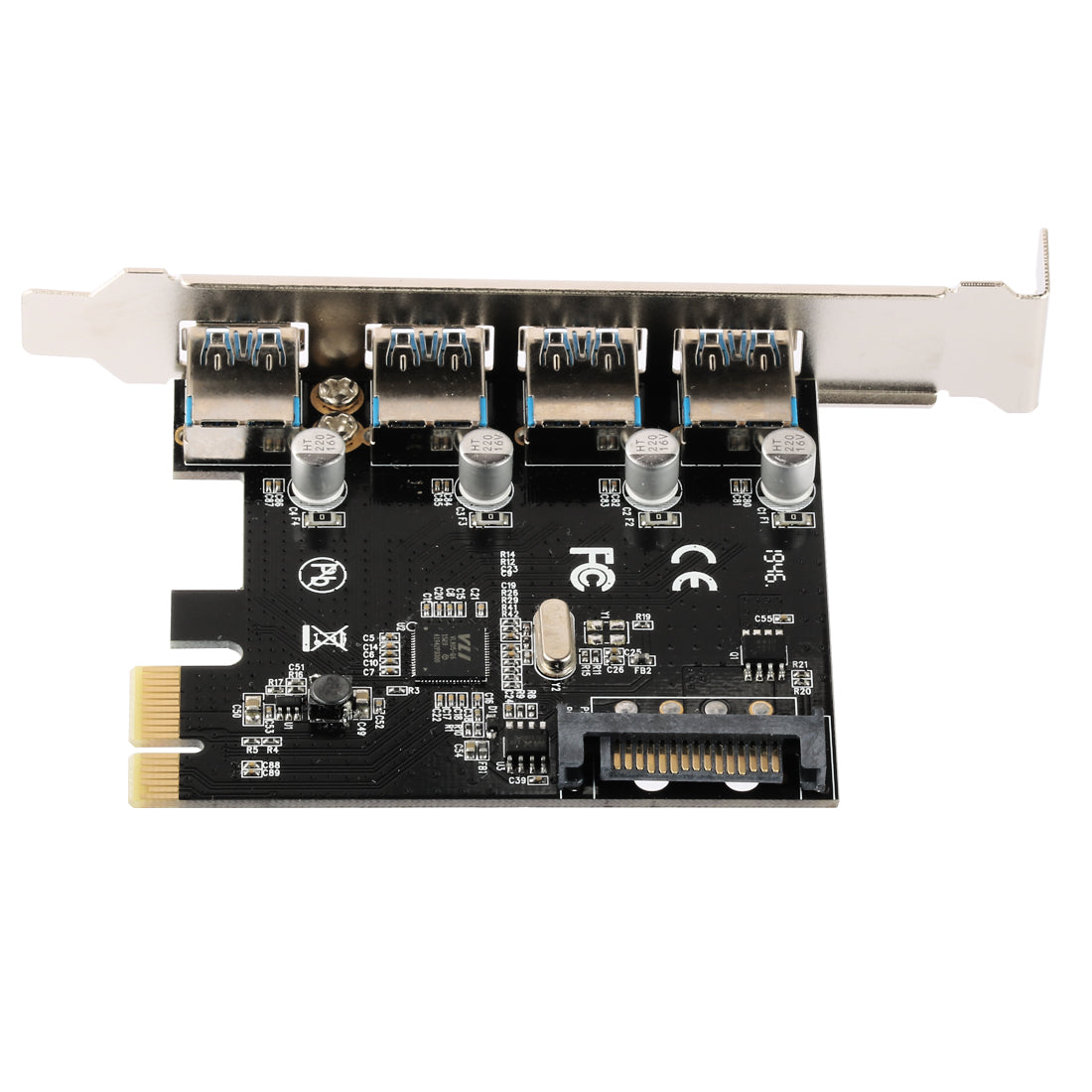 PCI Express Card to 4 USB 3.0 Ports PCI-E Expansion Card USB 3.0 Hub Adapter with 4-Pin/SATA Power Port