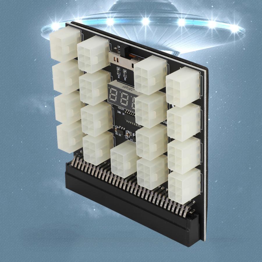 PCI-E 12V 64-pin to 17x6-pin Power Server Board Adapter Breakout Board with LED Display for HP 1200W 750W PSU Server