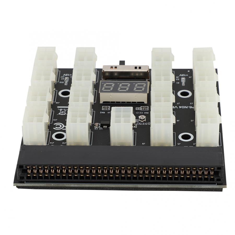 PCI-E 12V 64-pin to 17x6-pin Power Server Board Adapter Breakout Board with LED Display for HP 1200W 750W PSU Server
