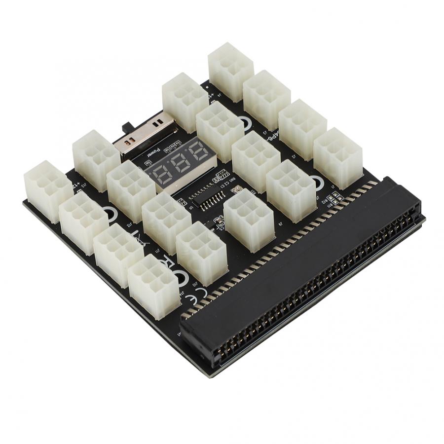 PCI-E 12V 64-pin to 17x6-pin Power Server Board Adapter Breakout Board with LED Display for HP 1200W 750W PSU Server