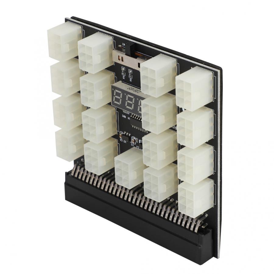 PCI-E 12V 64-pin to 17x6-pin Power Server Board Adapter Breakout Board with LED Display for HP 1200W 750W PSU Server