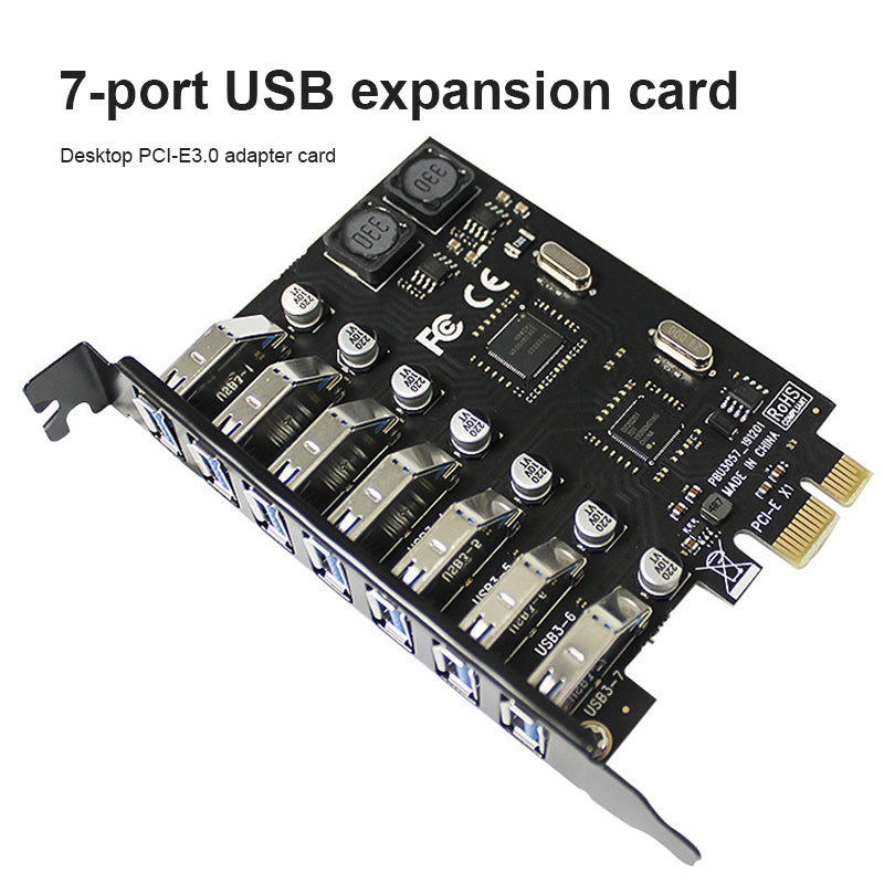 7-port USB 3.0 PCI-E Expansion Card Adapter USB 3.0 Hub External Controller PCI Express Card