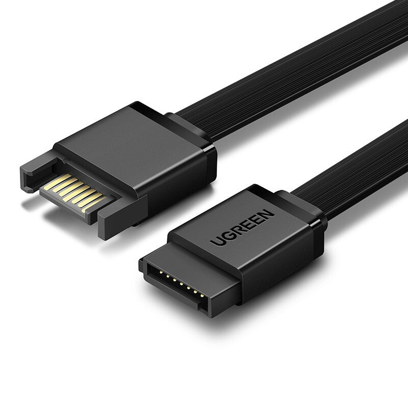 Uniqkart 50399 0.5m SATA 3.0 High Speed Male to Female Extension Cable Hard Disk Optical Drive Cord