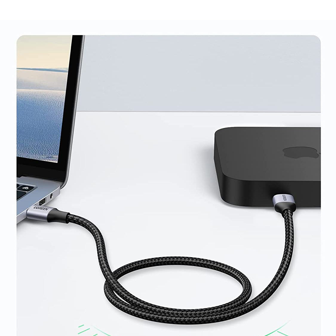 UGREEN 80790 USB 3.0 A to A Cable 1m USB 3.0 to USB 3.0 Cable Male to Male Cable Nylon Braided Cord Compatible for Hard Drive Enclosures DVD Player Laptop
