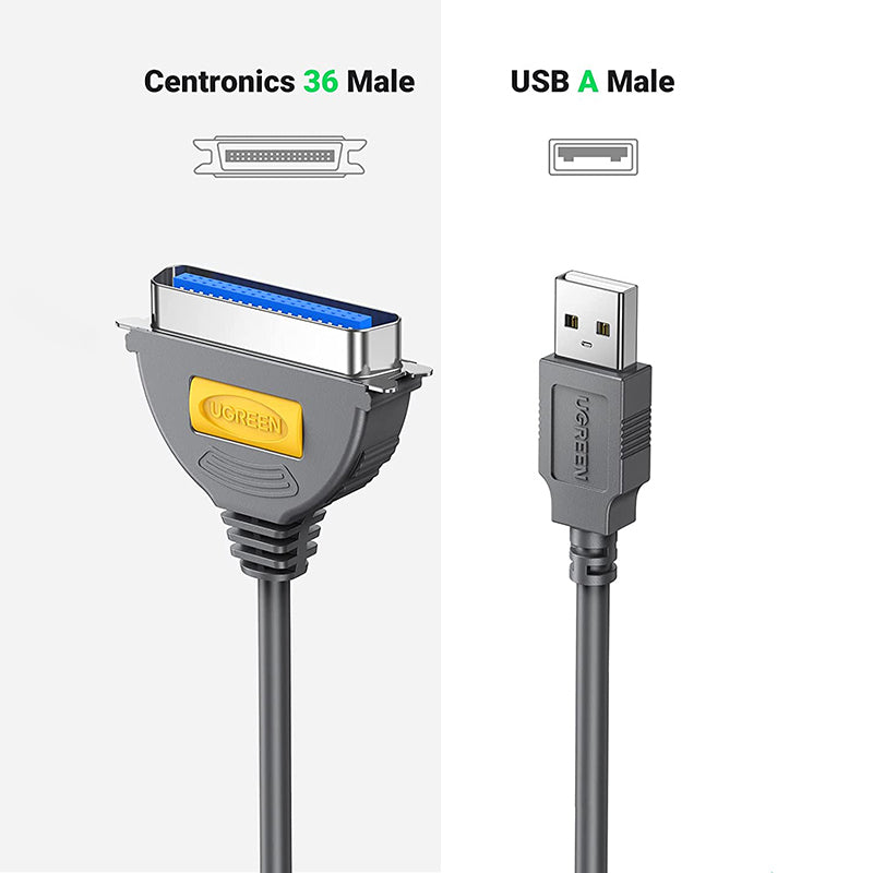 Uniqkart 1.5m USB to DB36 IEEE1284 Male to Female Connector Centronics Parallel Printer Cable Adapter