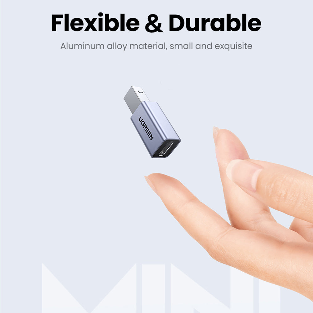USB 2.0 Type C Printer Adapter USB C Female to USB B Male Converter with Nickel-plated Connector for Printer Hard Drive Base Fax Machine Scanner