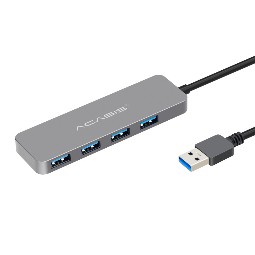 Uniqkart HS080 0.3m Mini USB Hub Cable USB3.0 to 4 USB3.0 Hub Adapter Portable Multi-Port Splitter Data Transfer Support 5Gbps High-Speed Transmission