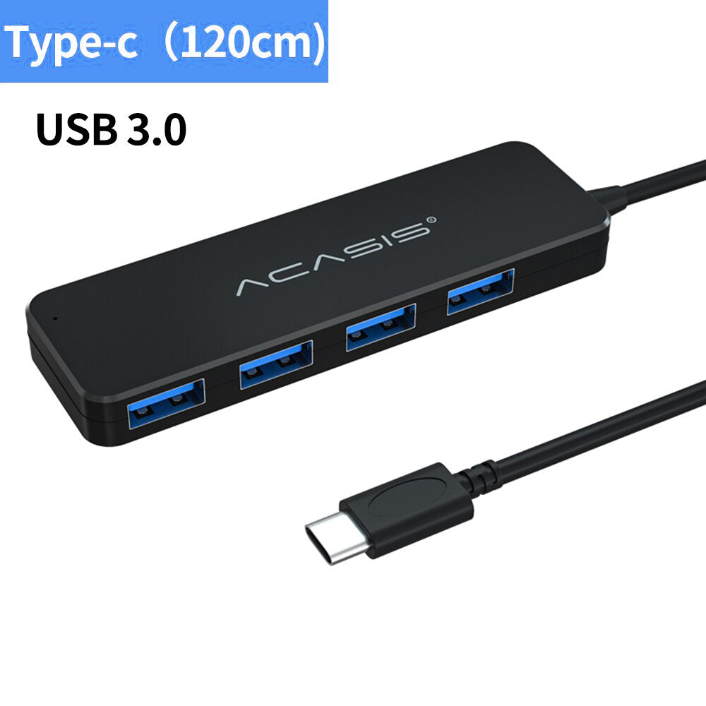 Uniqkart AC3-L412 1.2m USB-C Hub Multi-Port 1 to 4 Type-C Splitter Converter Type-C to 4 USB3.0 Adapter Cable for Tablets Laptops
