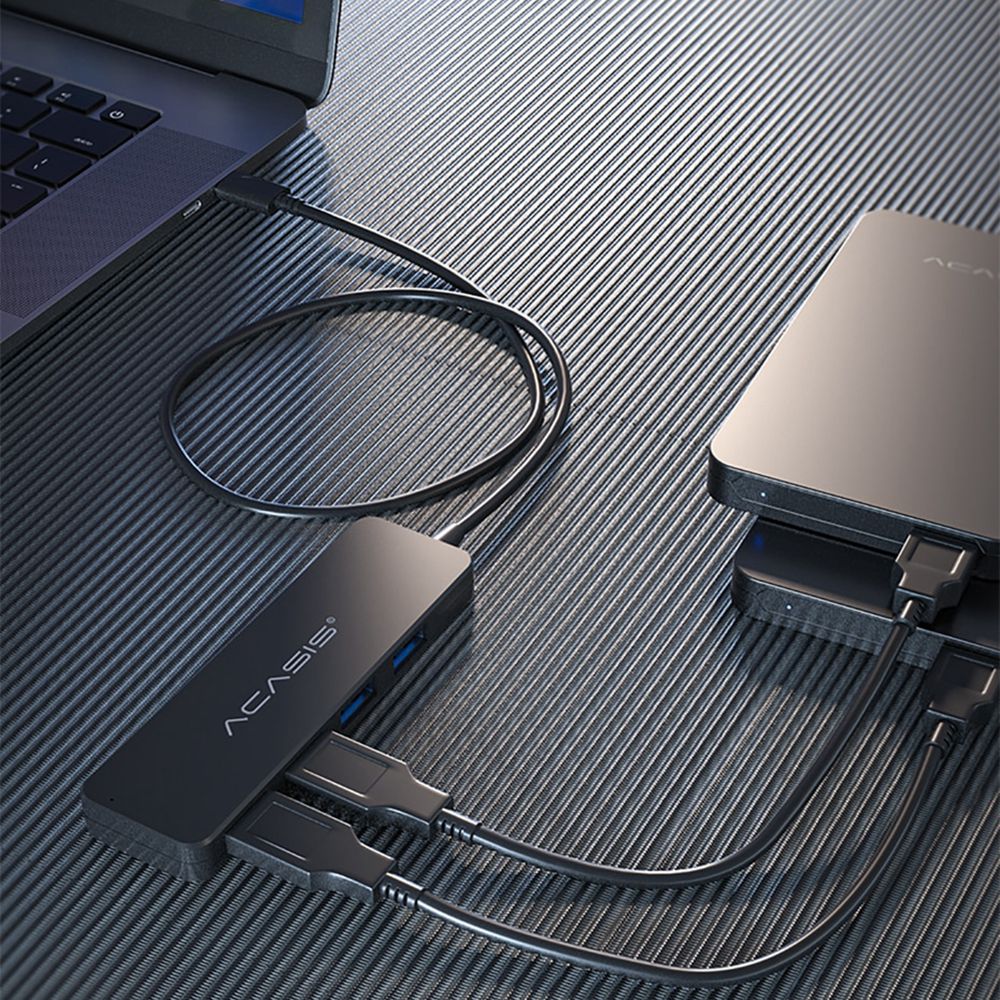 Uniqkart AC2-L42 0.2m Type-C to 4 USB2.0 Hub Adapter Multi-Port USB-C Hub Portable Type-C Splitter Converter 480Mbps Data Transfer