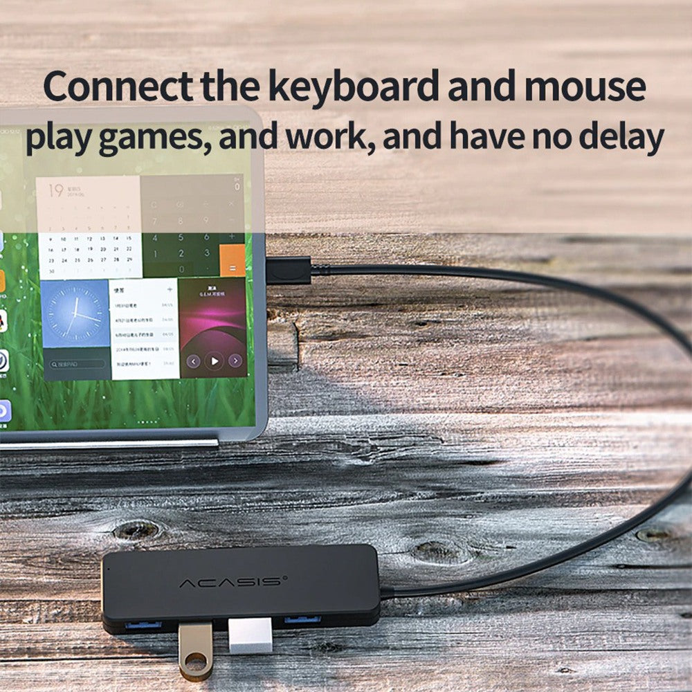 Uniqkart AC3-L42 0.2m USB-C to 4 USB3.0 Hub Type-C Splitter Converter Multi-Port Type-C Adapter Cable Support 5Gbps Data Transmiison