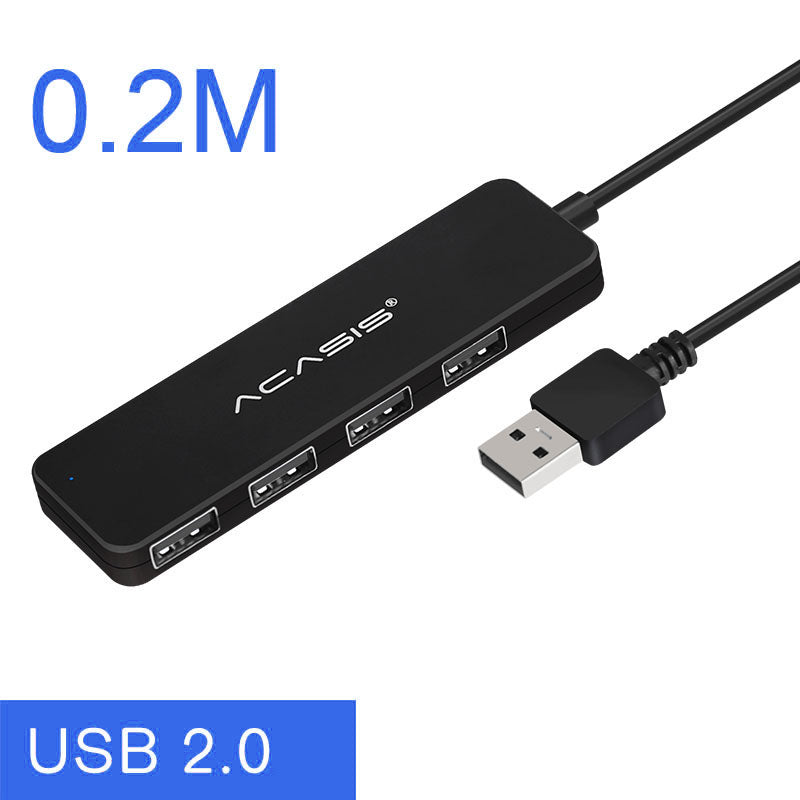 Uniqkart AB2-L42 0.2m Cable 480Mbps Data Transmission 4 Ports USB2.0 Hub Splitter for Computer Laptop