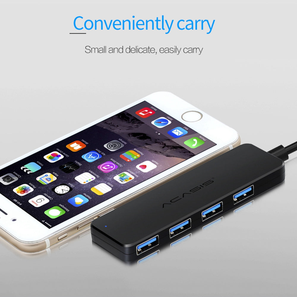 Uniqkart AB2-L412 1.2m Cable 4 Ports USB2.0 Hub 480Mbps Data Transmission USB Hub Splitter