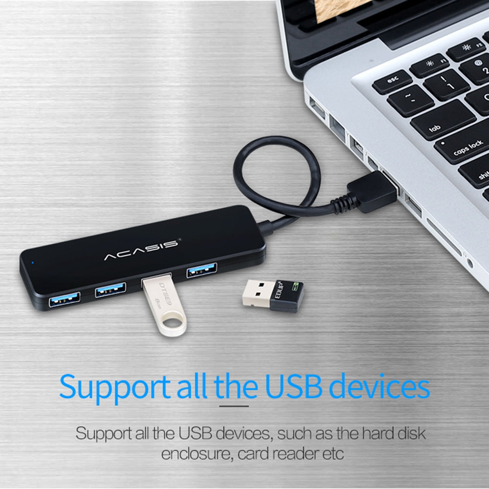 Uniqkart AB2-L46 0.6m Cable USB2.0 4 Ports Hub 480Mbps Data Transmission Computer Laptop USB Hub Splitter