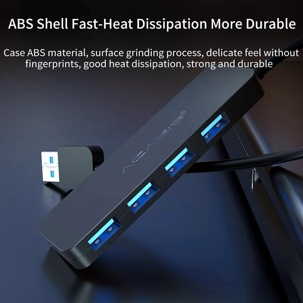 Uniqkart AB3-L42 0.2m Cable 4 Ports USB3.0 Splitter Computer Laptop 5Gbps High Speed Transmission USB Hub