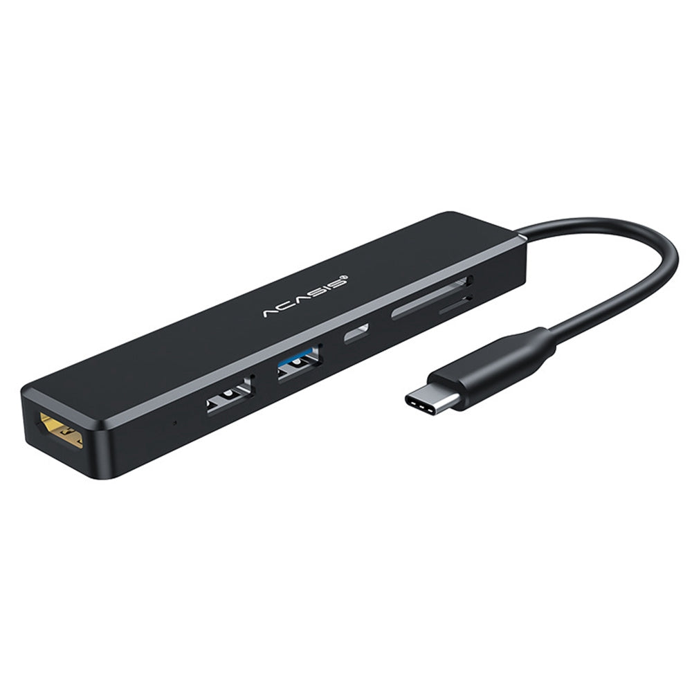 Uniqkart CM069 6 in 1 Type C to USB 2.0 HDMI Hub Dock USB-C Type A 3.0 Splitter TF/SD Card Reader Support PD 60W Charging