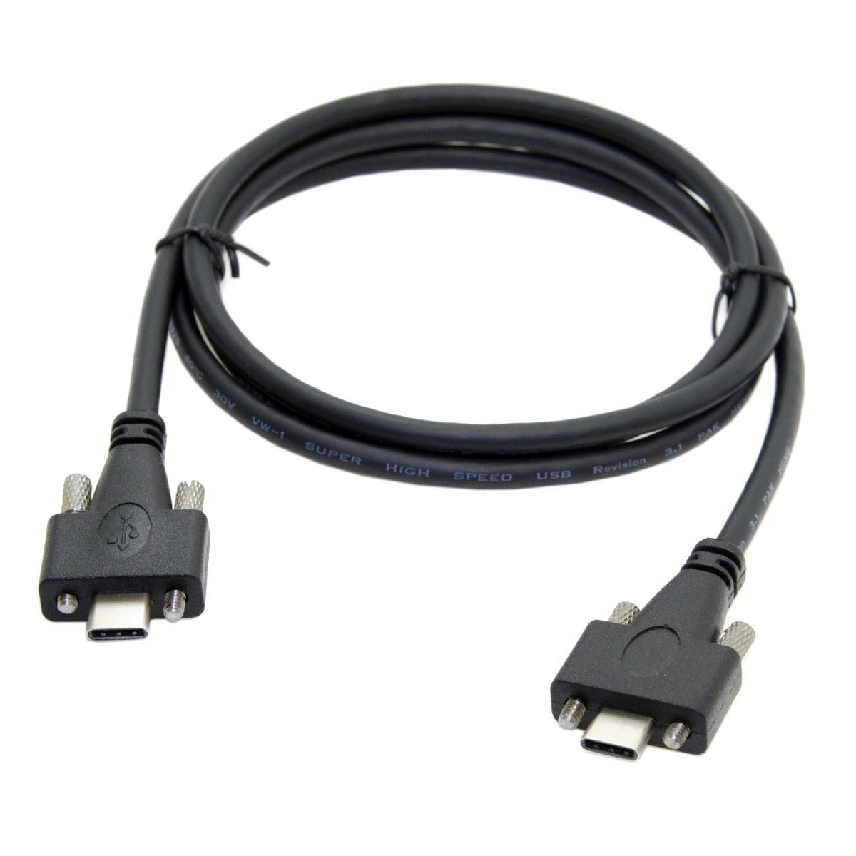 UC-046-2M 2m USB 3.1 Type-C Dual Screw Locking to Locking USB-C 10Gbps Data Cable (M2 Screw)