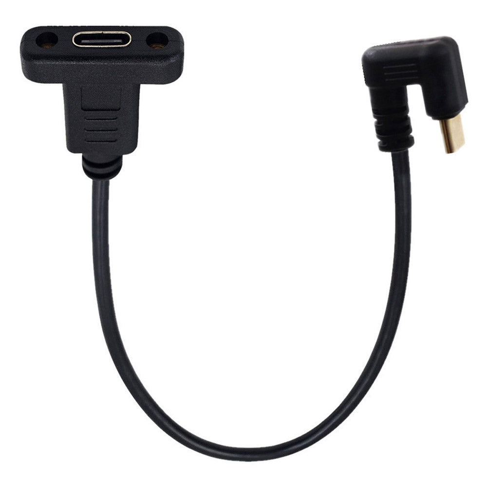 UC-049-OS 0.3m USB-C Cable 180-Degree Elbow Type-C Male to Type-C Female Extension Data Cable Support 10Gbps Transmission