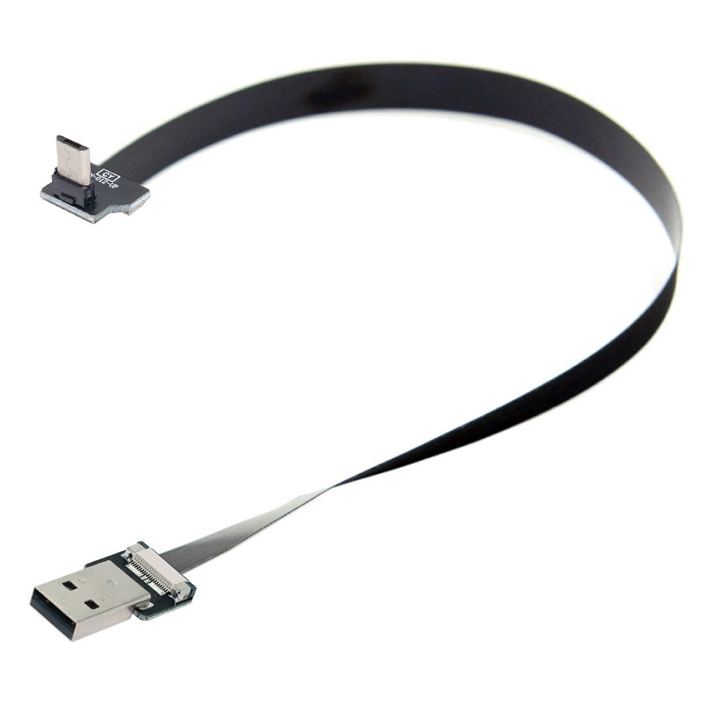 U2-045-UP CN-011-MA/CN-012-UP/CN-01 USB 2.0 Type-A Male to Micro USB 5Pin Male Flat FPC Cable Up Angled Data Transfer Wire for FPV/Disk/Phone
