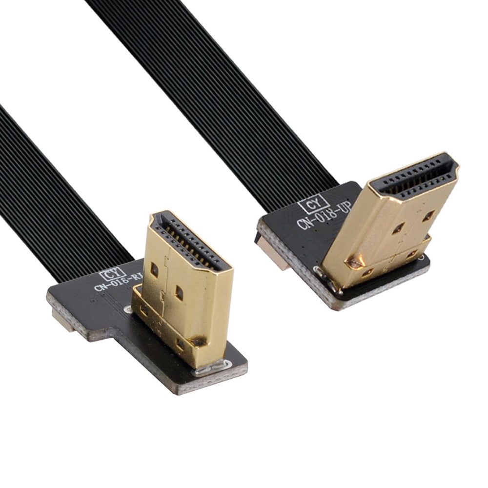 HD-206-RU-0.2M CN-018-RI/CN-018-UP/CN-019-0.2M Up Angled to Right Angled FPV HDMI Type A Male to HDMI Male HDTV FPC Flat Cable