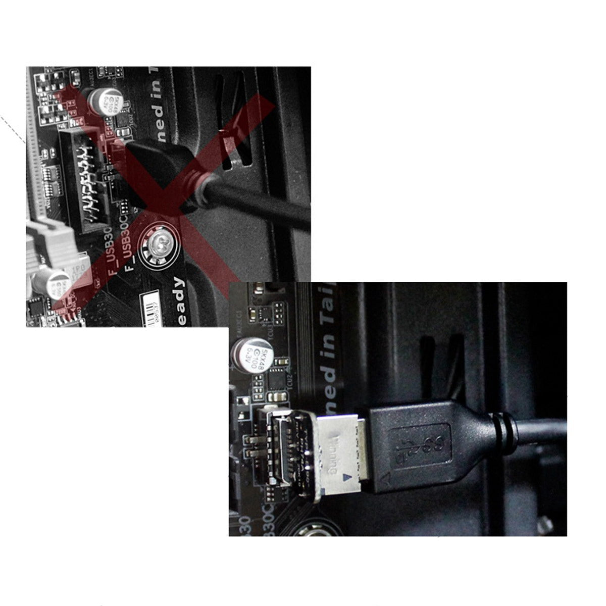 UC-029 2Pcs USB 3.1 Front Panel Header Male to Female Type-E Motherboard Extension Adapter