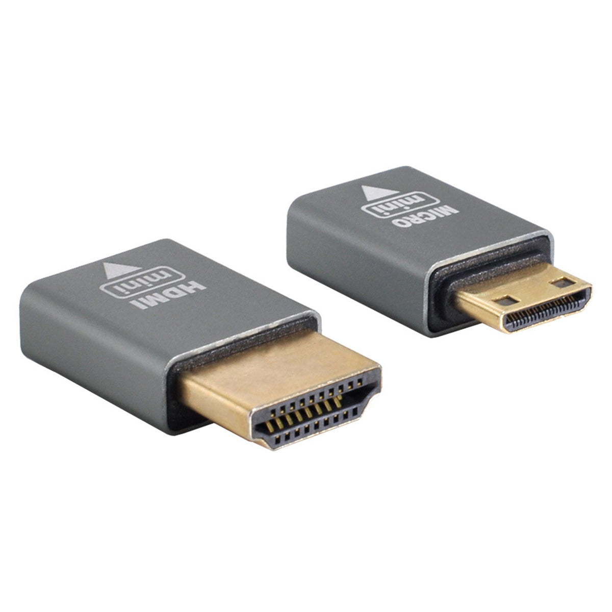 HD-018 2PCS Compatible Micro HDMI Female to Mini Male and HDMI 1.4 Male Adapter 4K 60hz